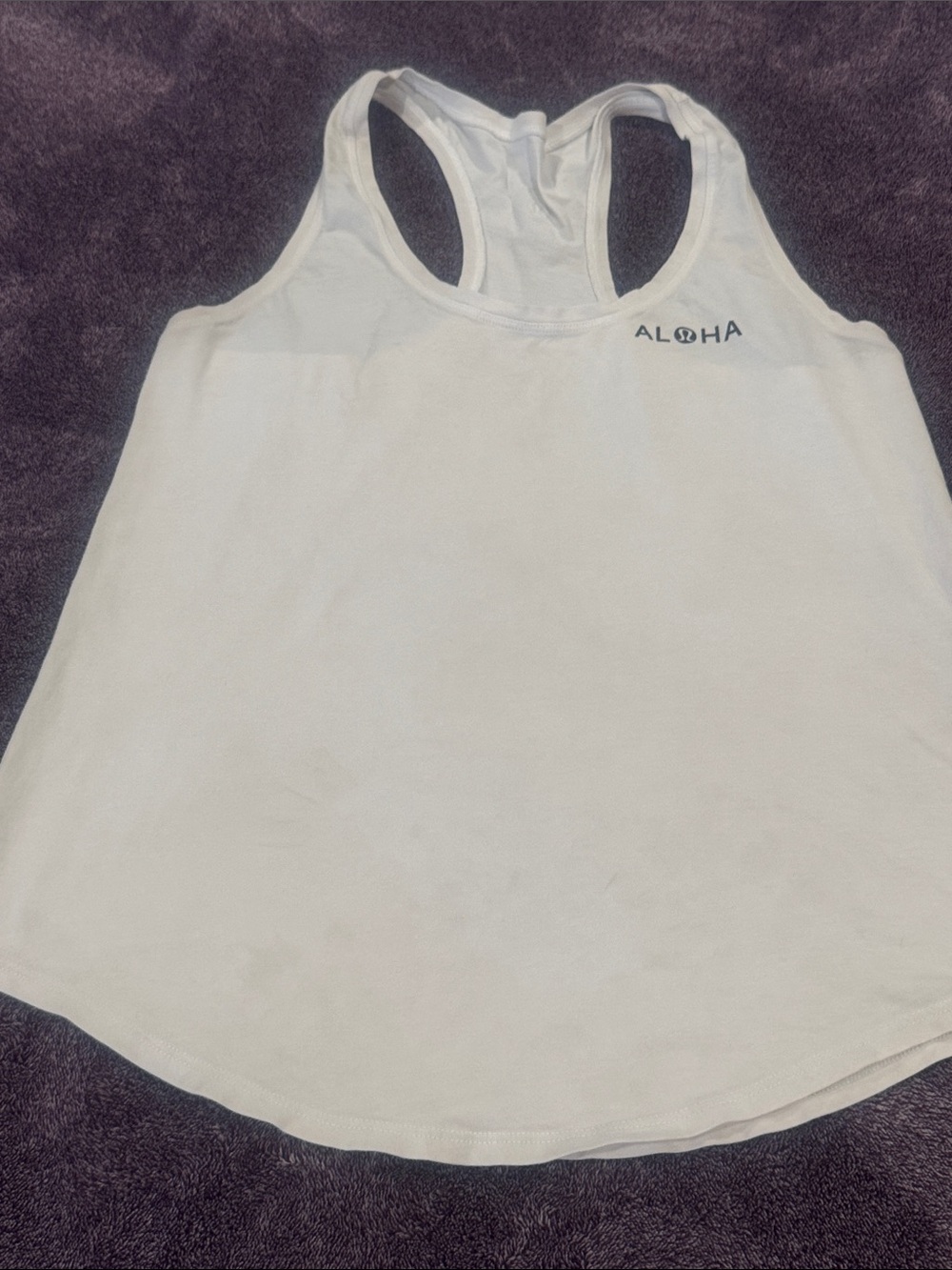 lululemon athletica White Racerback Tank with Small Logo